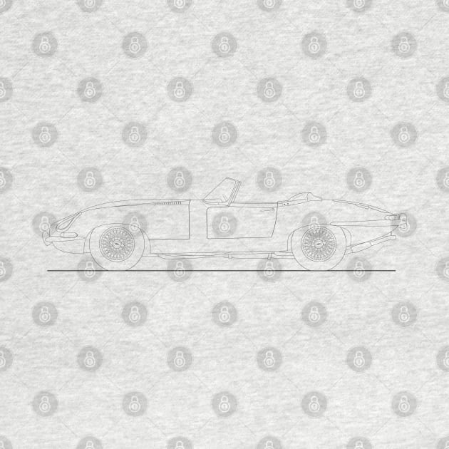 Jaguar E Type Roadster Drawing by SteveHClark